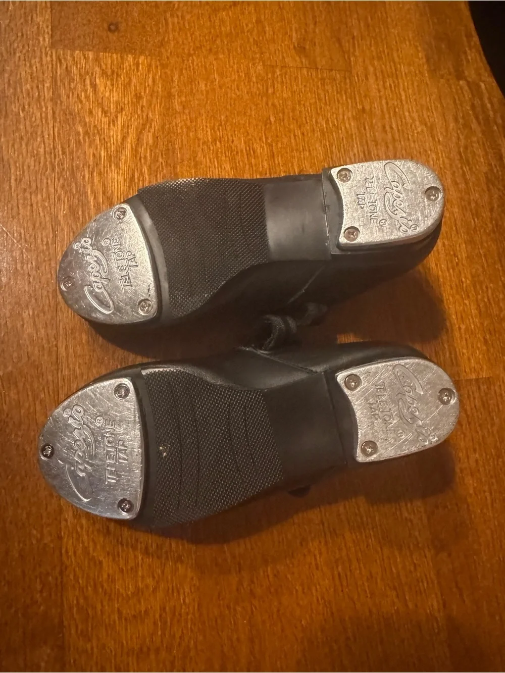 Capezio Black Matte toddler size 10- tap shoes -used